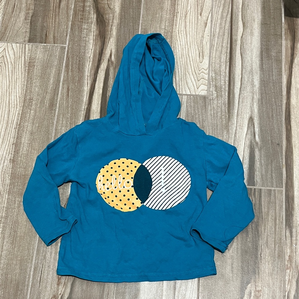 Kids Teal Hooded Graphic Pullover Sweatshirt